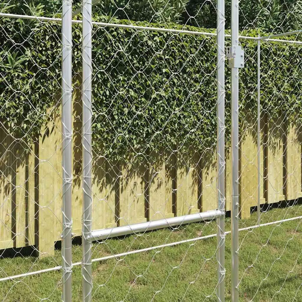 Silver Dog Cage for Large Breeds, Outdoor Use