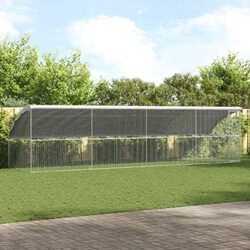 Chicken Cage 4 pcs Silver 800 x 200 x 200 cm Galvanised Steel Poultry House