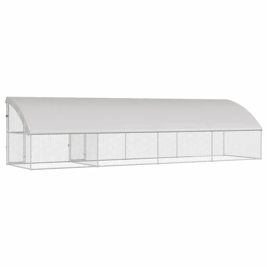 Chicken Cage 4pcs Large Galvanised Steel Outdoor Poultry Habitat Housing Garden