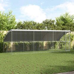 Outdoor Dog Kennel Silver 3 pcs 6 x 2 x 2 m Enclosure