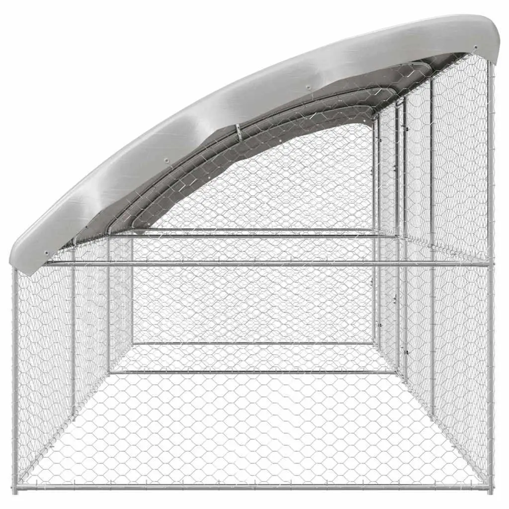 Dog Kennel 3 pcs Silver 6 x 2 x 2 m Outdoor Pet Run Enclosure Galvanised Steel