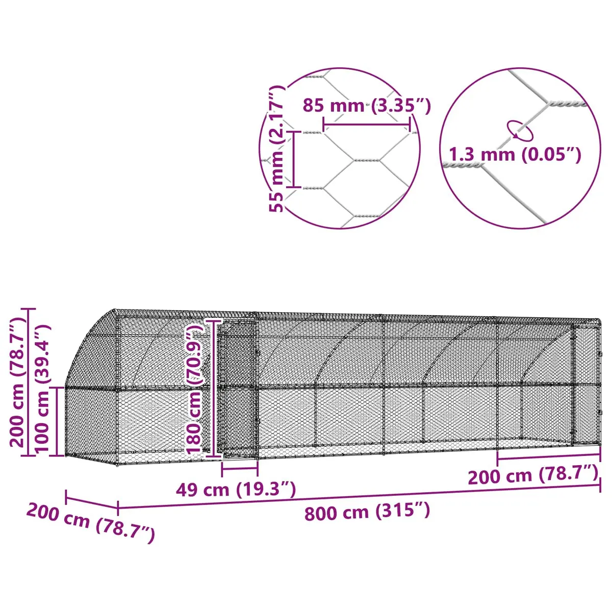 4-Panel Dog Kennel for Garden Use