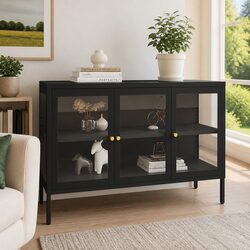 Black Storage Cabinet for Home Organization