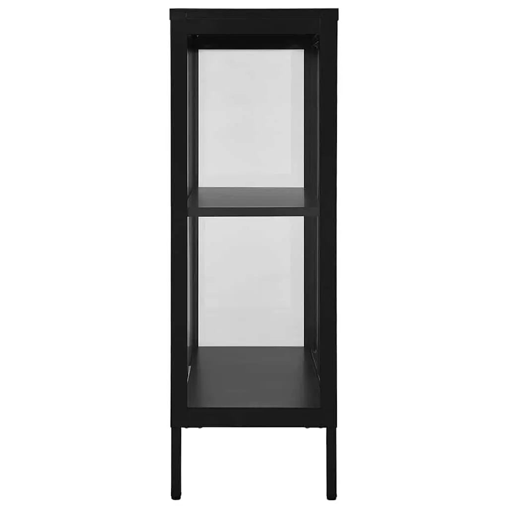 Sideboard Steel Black Glass Door Storage Cabinet Adjustable Shelving Unit Home Furniture