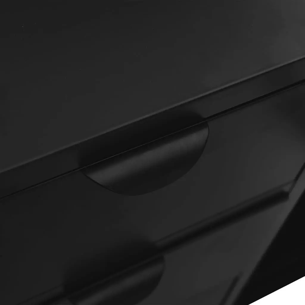 Sideboard Steel Frame Tempered Glass 105x35x70 cm Black
