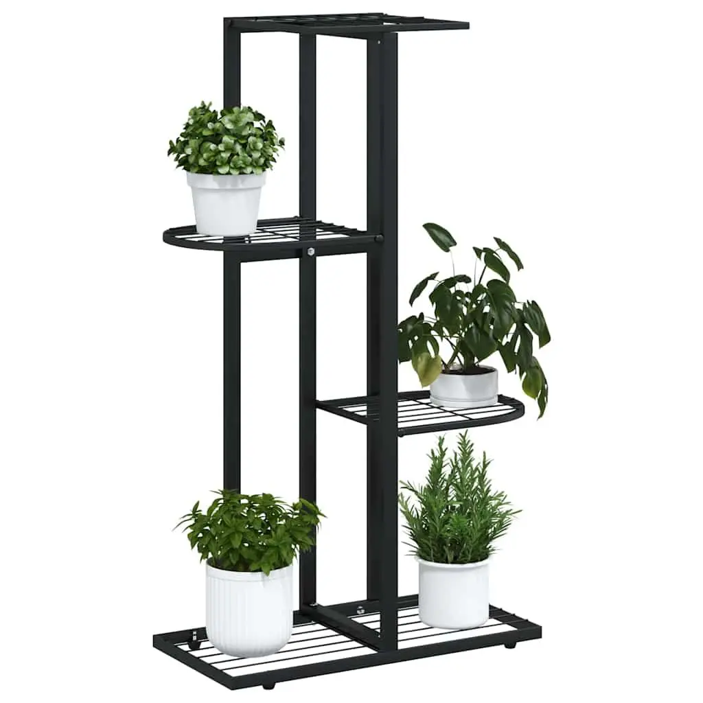 Metal Plant Stand 4-Tier Display Rack Black