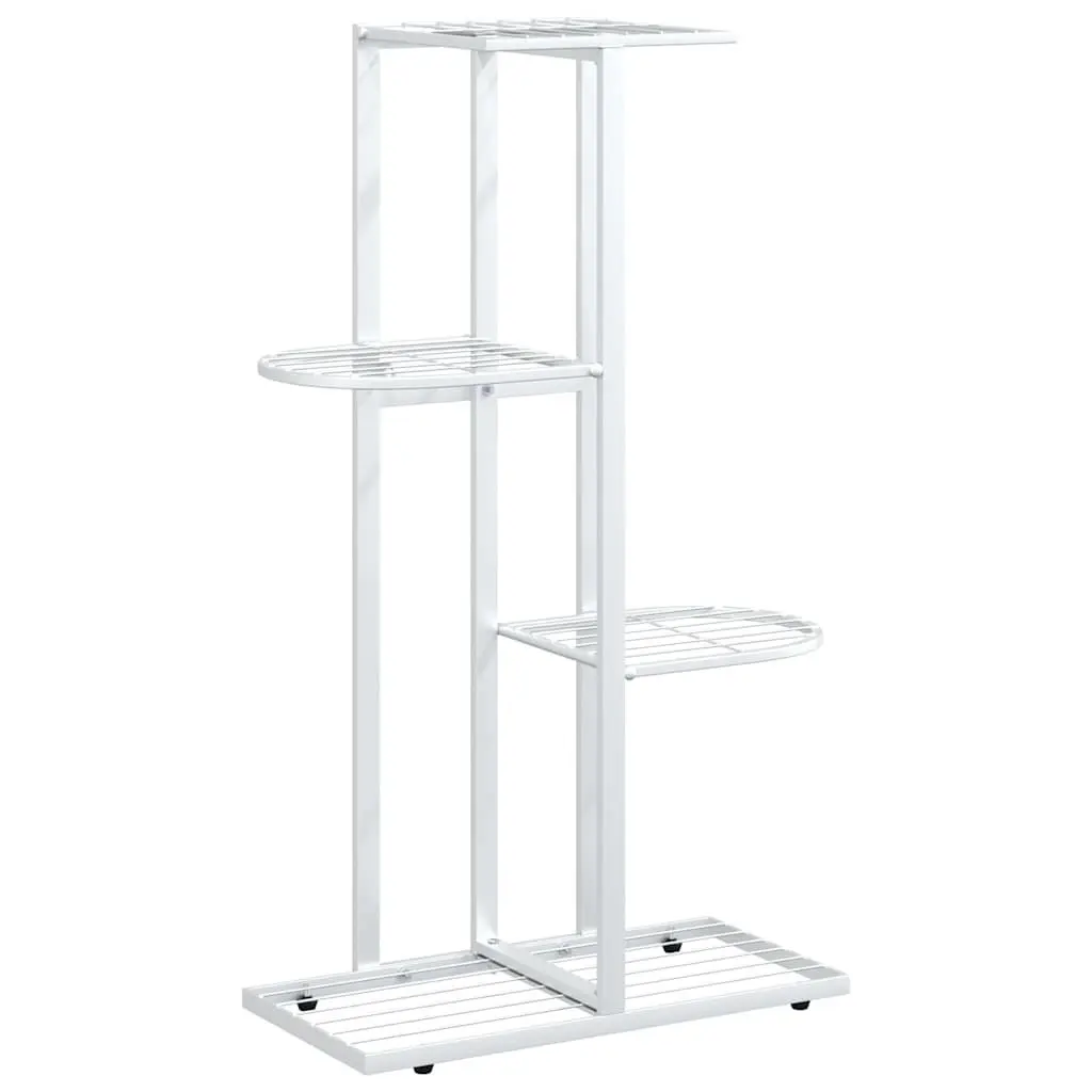 Metal Plant Stand 4-Tier White Display Shelf for Home Garden Decoration 43x22x76cm