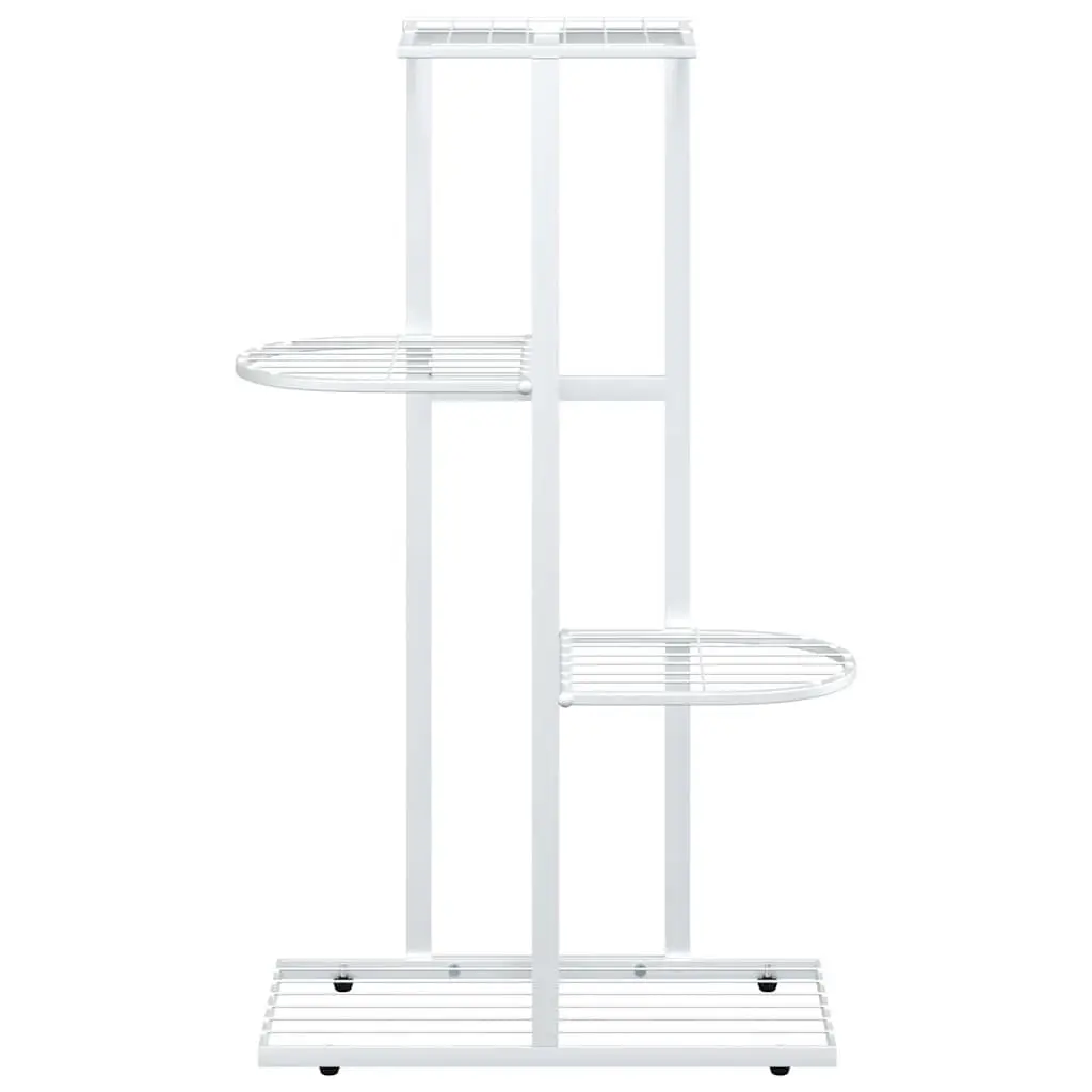 Metal Plant Stand 4-Tier White Display Shelf for Home Garden Decoration 43x22x76cm