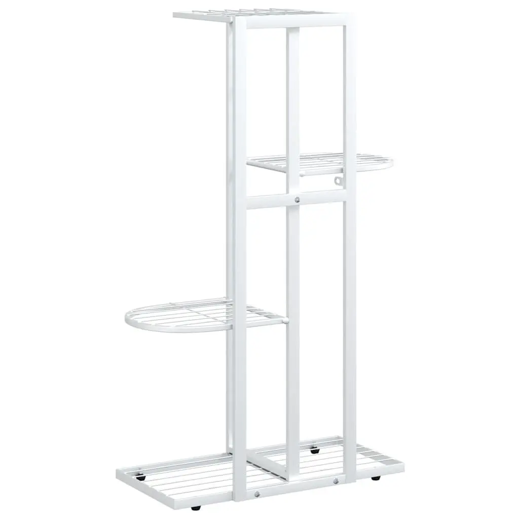 Metal Plant Stand 4-Tier White Display Shelf for Home Garden Decoration 43x22x76cm