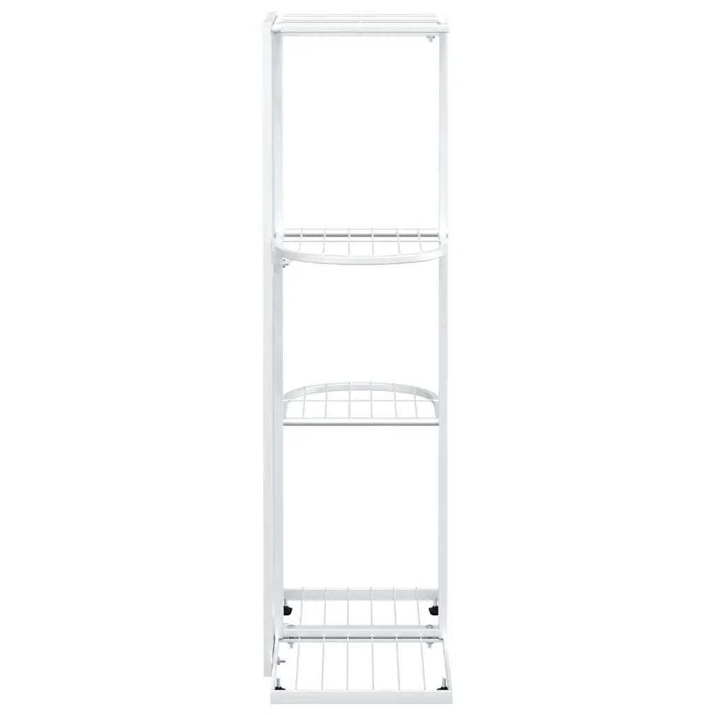 Metal Plant Stand 4-Tier White Display Shelf for Home Garden Decoration 43x22x76cm