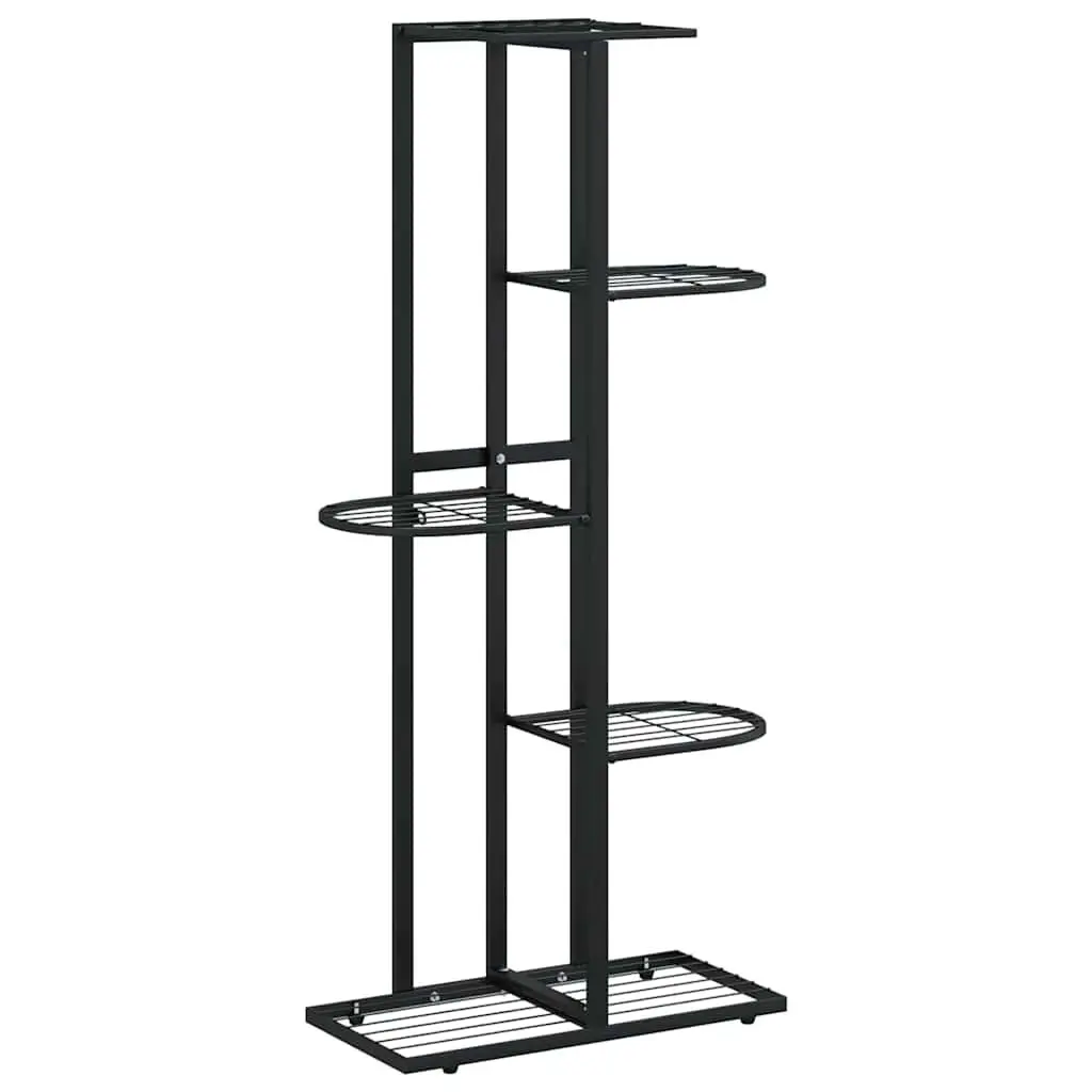5-Tier Metal Plant Stand Display Rack 43x22x98cm Black