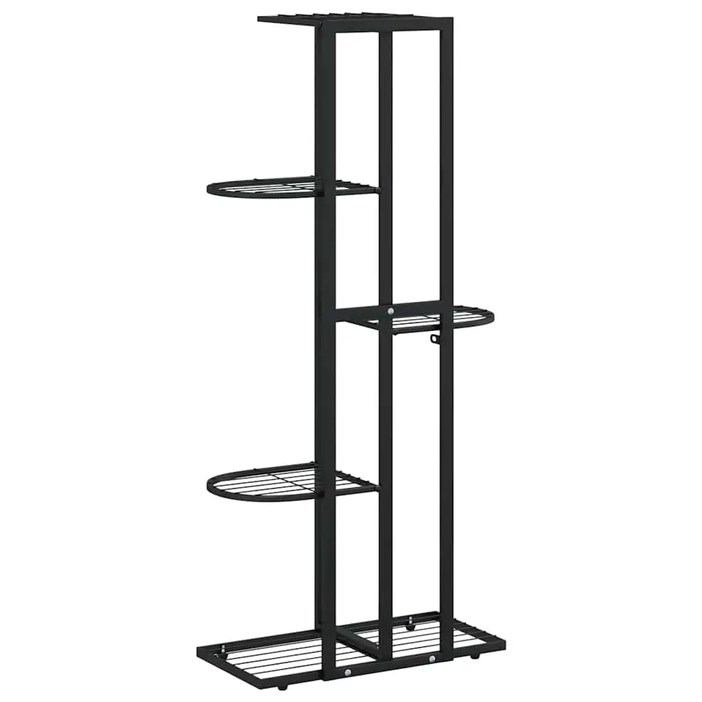 5-Tier Metal Plant Stand Display Rack 43x22x98cm Black