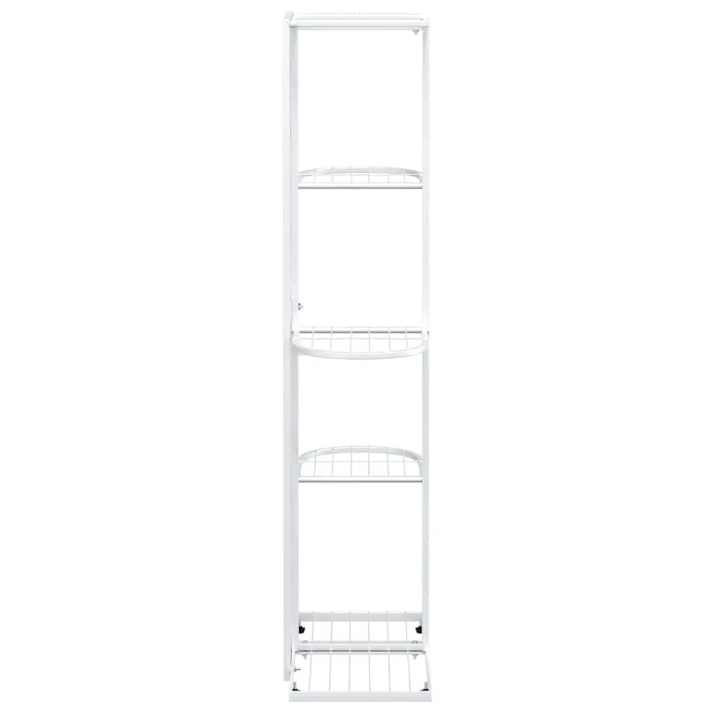 Metal Plant Stand 5-Tier White Sturdy Indoor Outdoor Display Rack 43x22x98cm