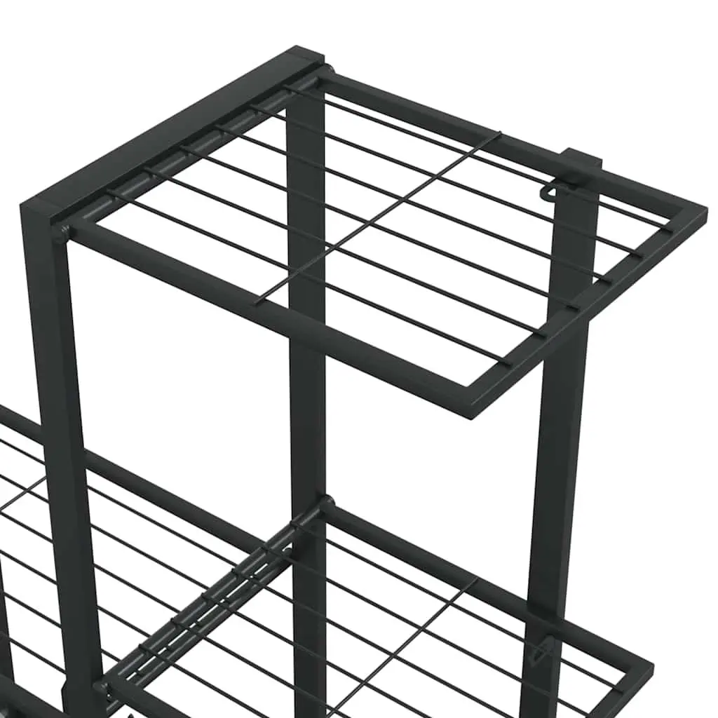 Metal Plant Stand Black 88cm Height 94.5cm Width 25cm Depth Sturdy Flower Rack for Home and Garden Display