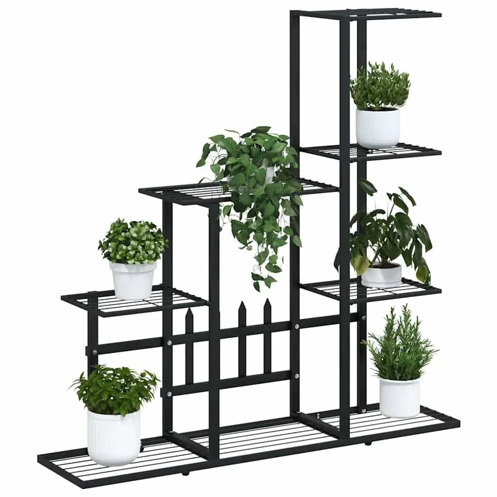 Metal Plant Stand Black 88cm Height 94.5cm Width 25cm Depth Sturdy Flower Rack for Home and Garden Display