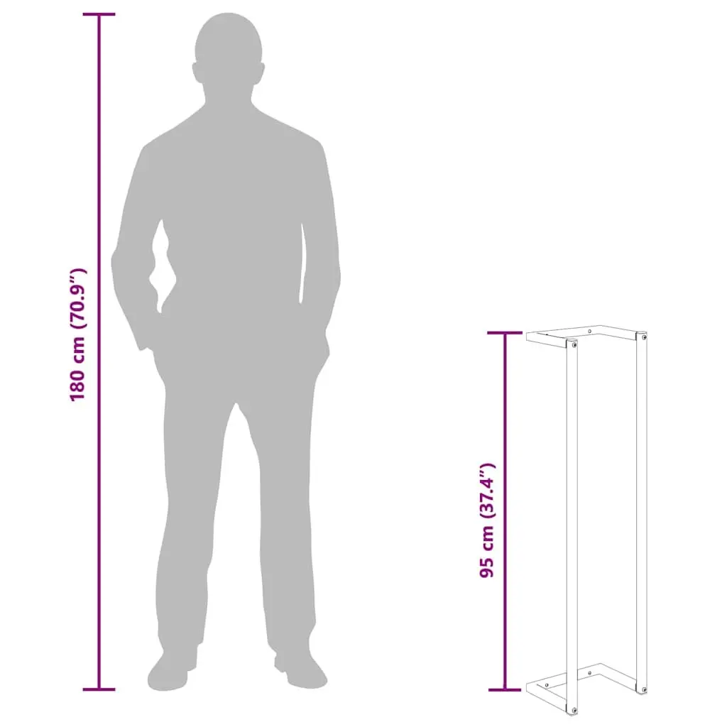 Towel Rack Steel Wall Mount Bathroom Organizer 25 x 20 x 95 cm White