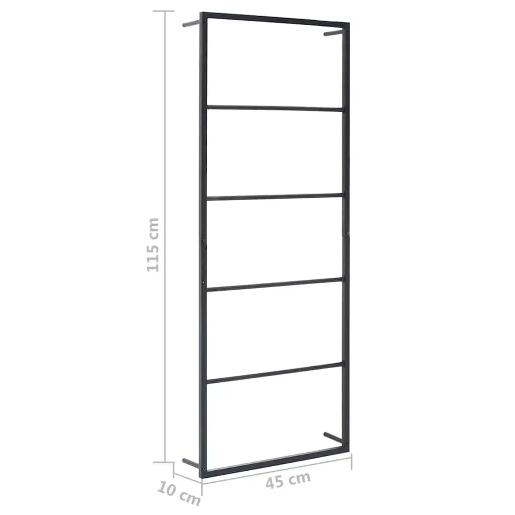 Towel Rack Wall Mount Steel 45 x 10 x 115 cm Black