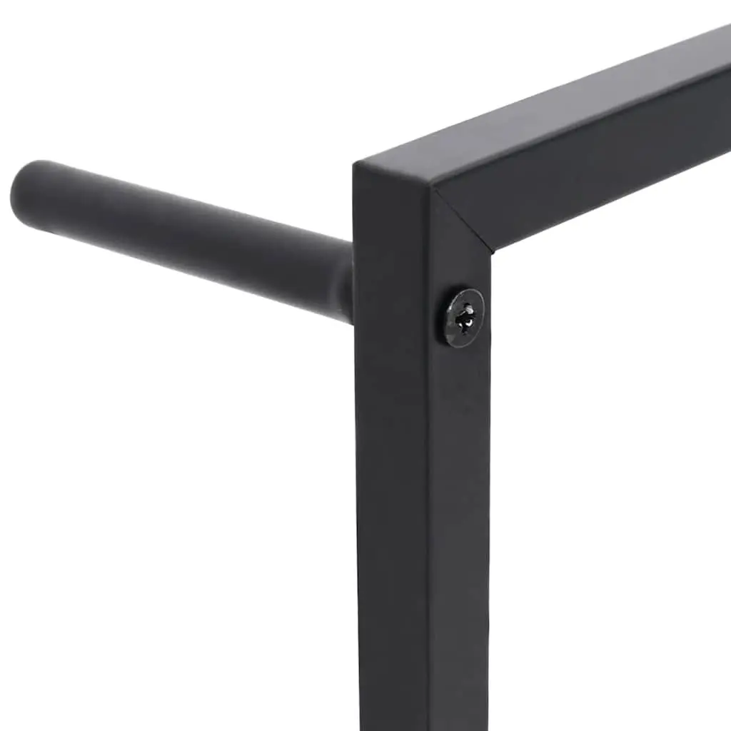 Wall Mounted Bathroom Organizer Towel Rack Black Steel 60 x 10 x 116 cm