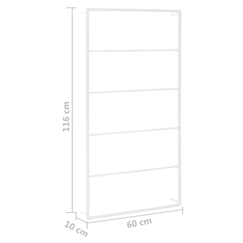 Towel Rack Steel Wall Mount 60cm x 10cm x 116cm White