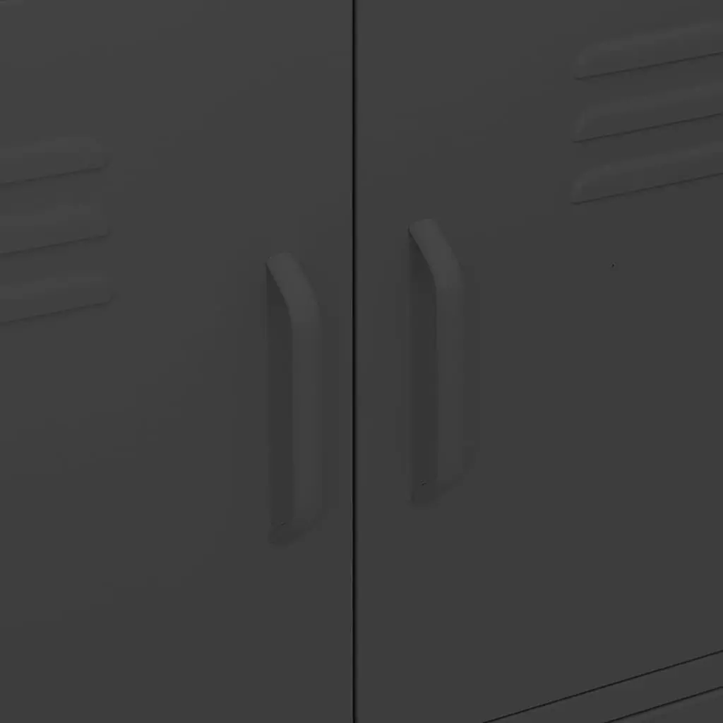 Steel Storage Cabinet Black 80cm Wide 35cm Deep 101.5cm High with Adjustable Shelves for Home Organization