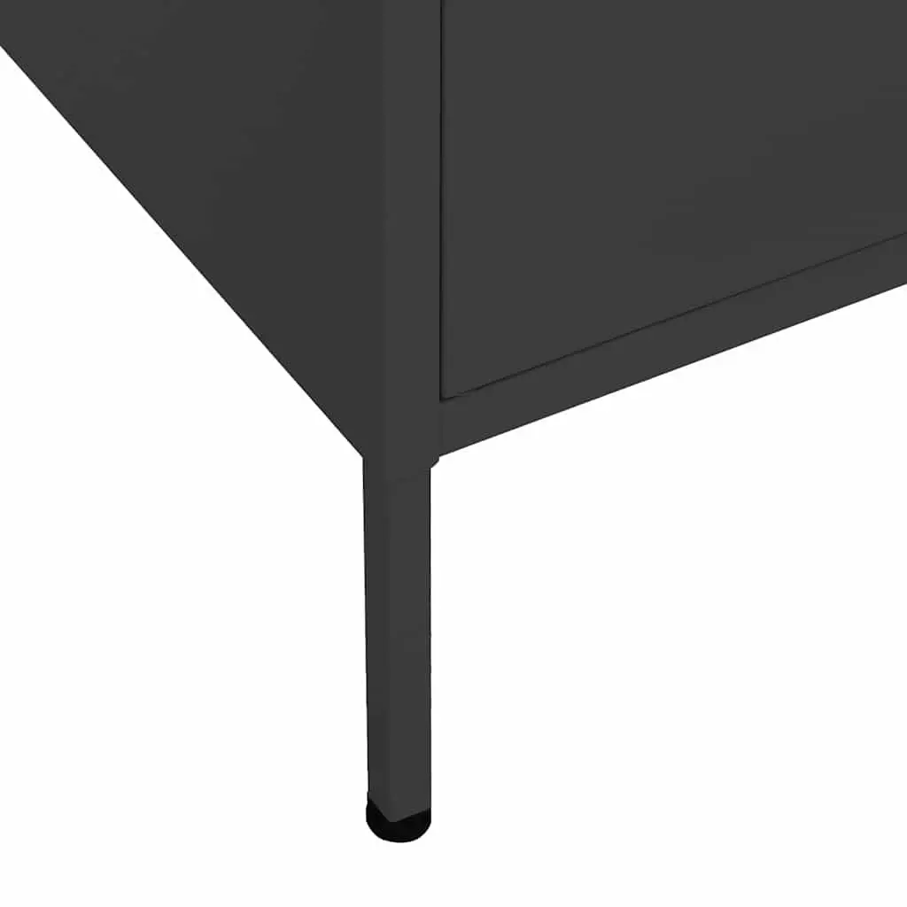 Steel Storage Cabinet Black 80cm Wide 35cm Deep 101.5cm High with Adjustable Shelves for Home Organization