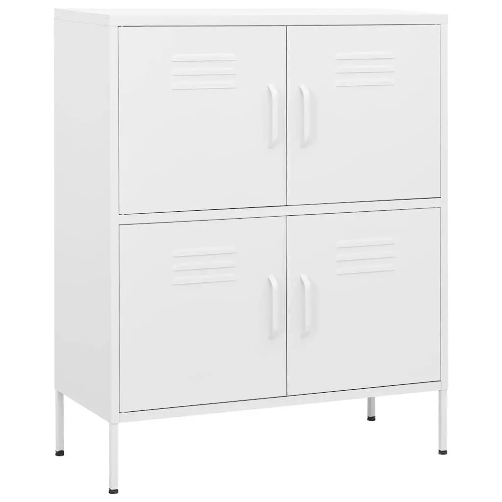 White Steel Cabinet with 2 Adjustable Shelves for Organized Storage 80x35x1015cm