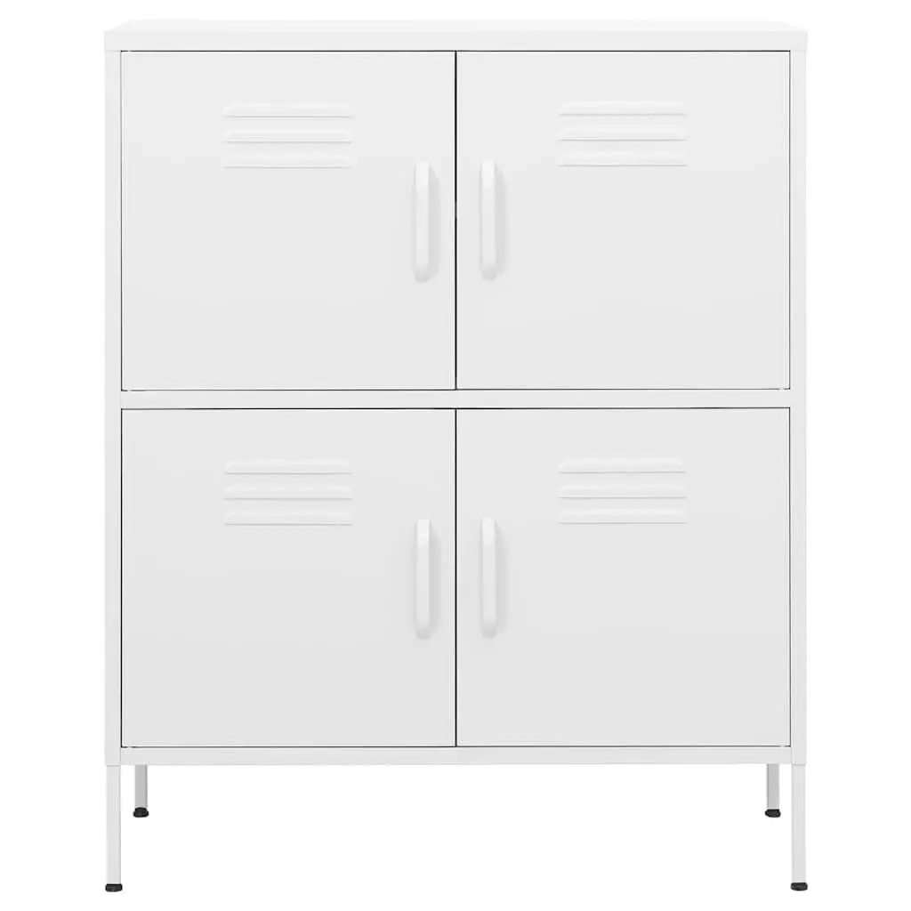 White Steel Cabinet with 2 Adjustable Shelves for Organized Storage 80x35x1015cm