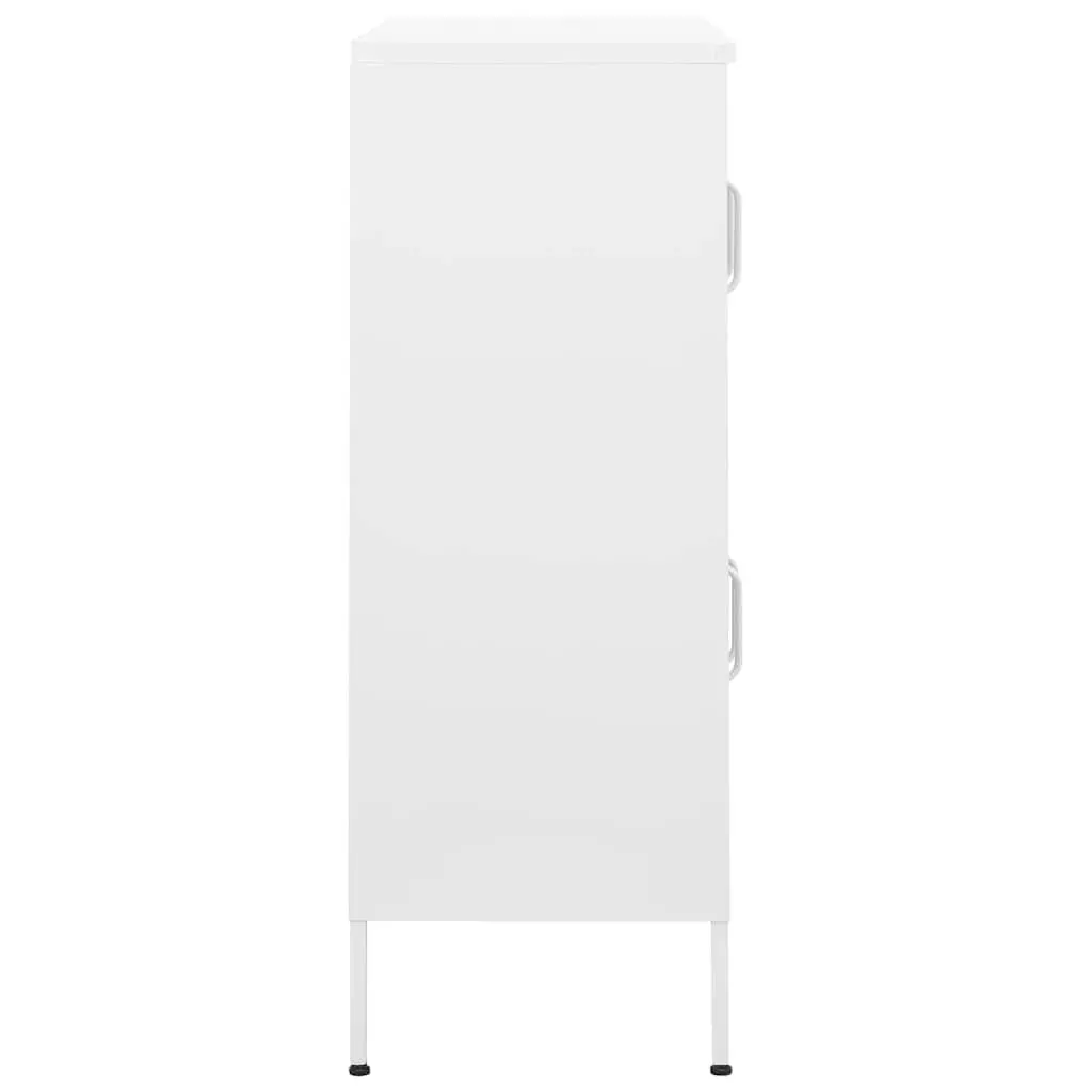 White Steel Cabinet with 2 Adjustable Shelves for Organized Storage 80x35x1015cm