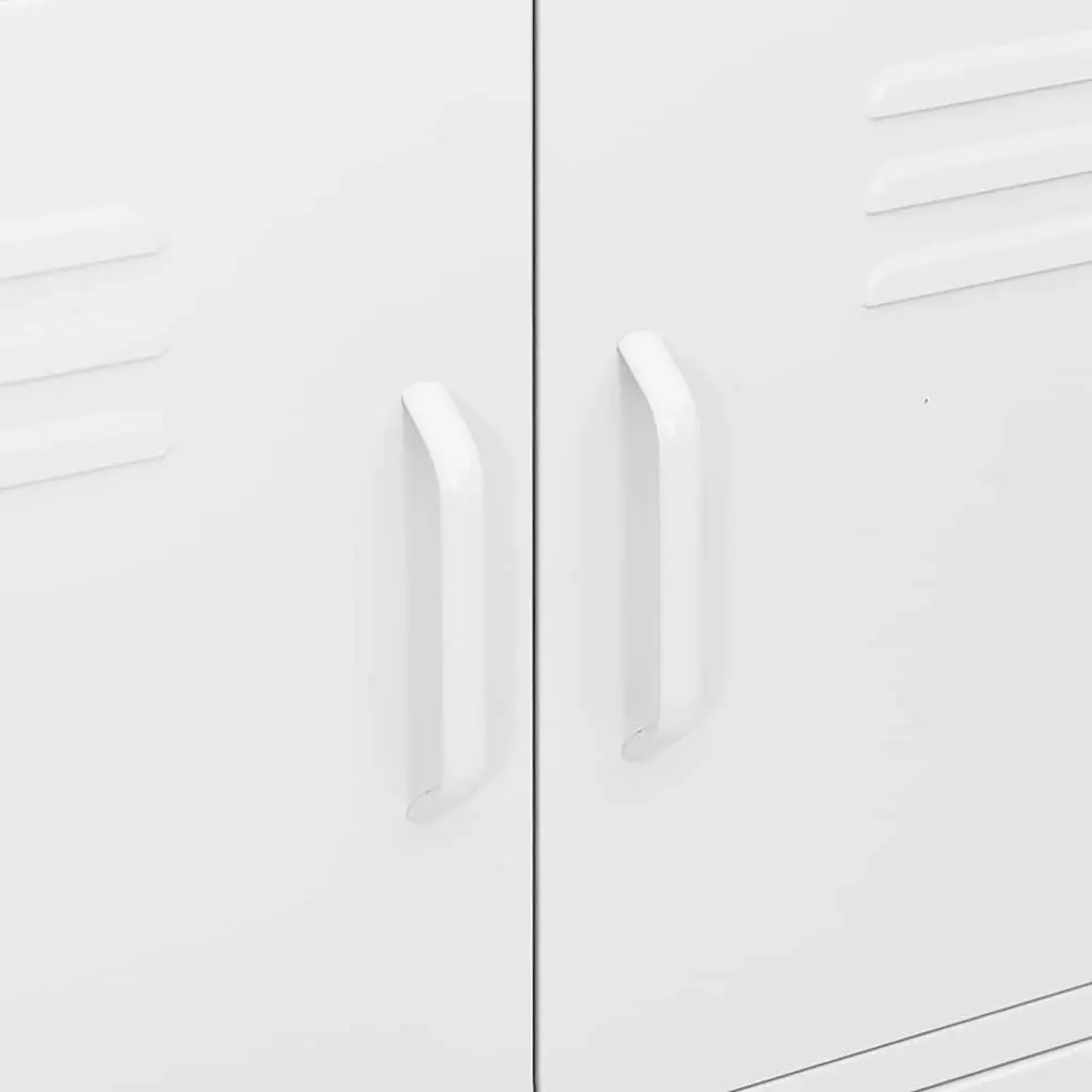 White Steel Cabinet with 2 Adjustable Shelves for Organized Storage 80x35x1015cm