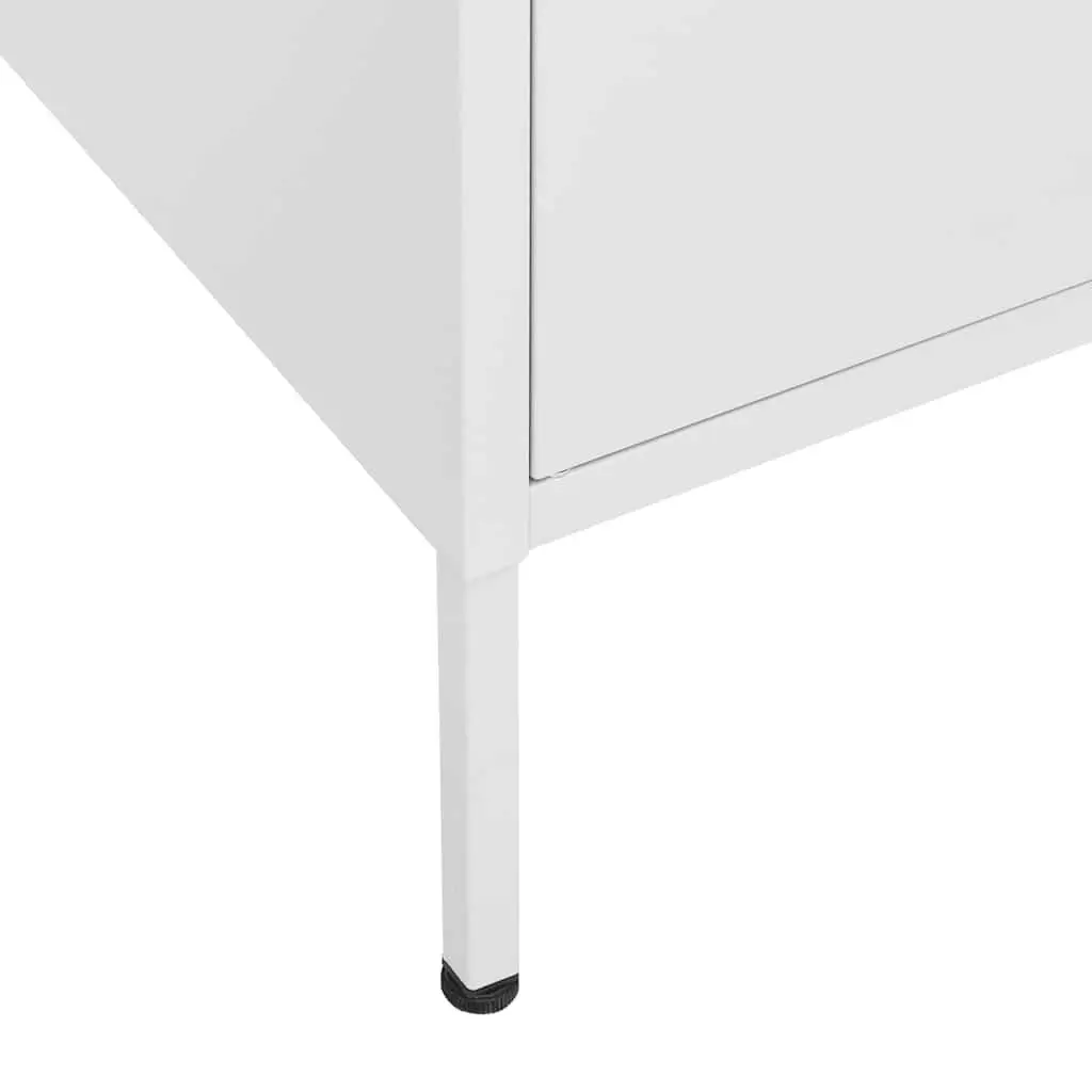 White Steel Cabinet with 2 Adjustable Shelves for Organized Storage 80x35x1015cm