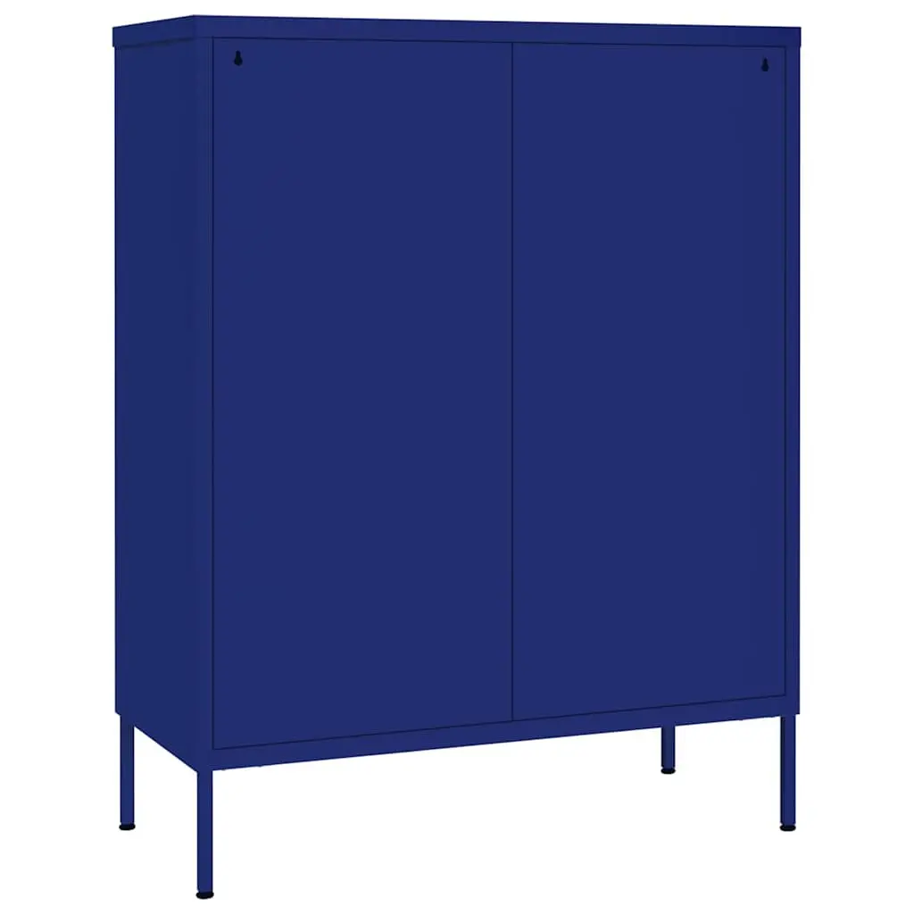 Storage Cabinet Steel 80L x 35W x 101.5H cm 6 Drawer Chest Navy Blue Organiser Bedroom Living Room Furniture