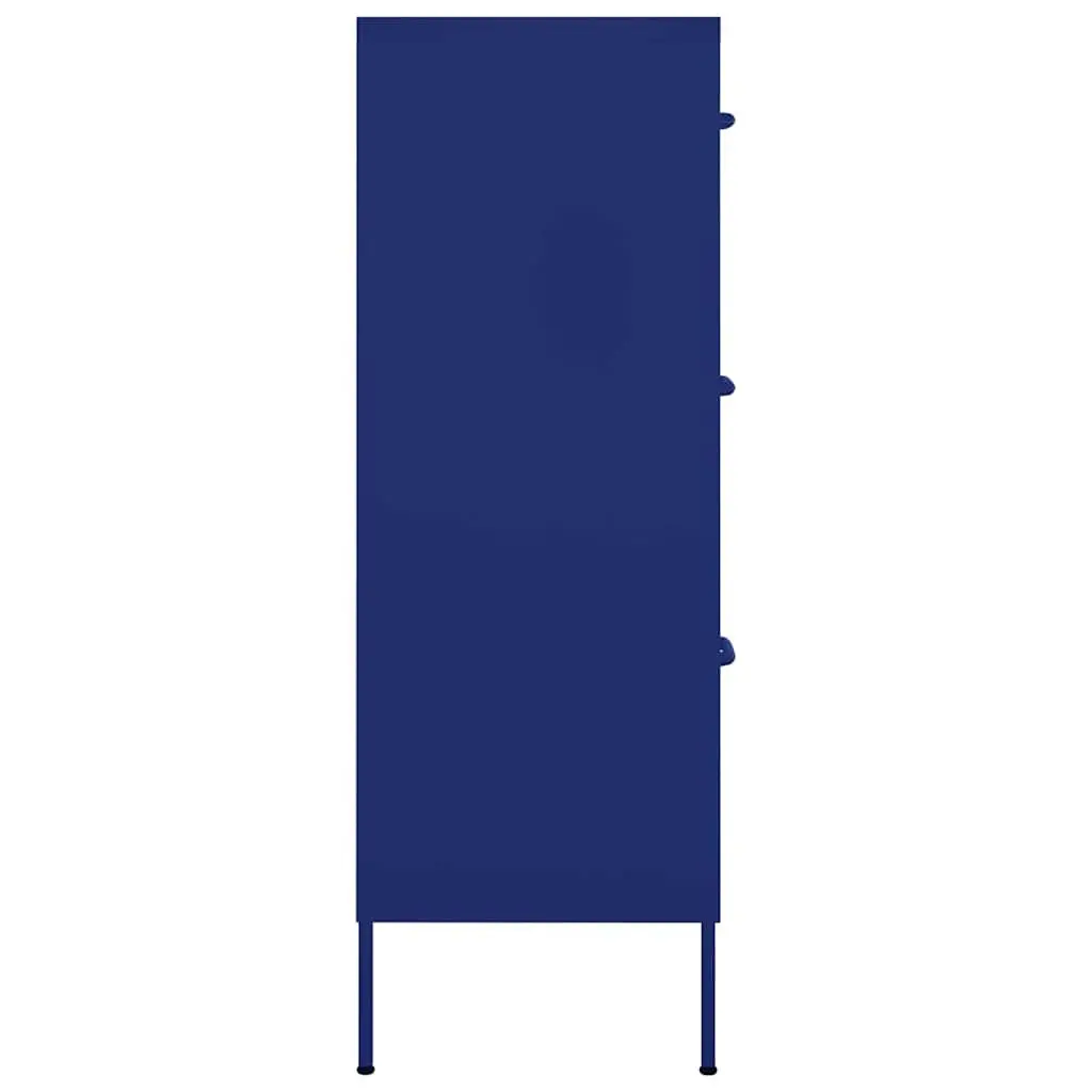 Storage Cabinet Steel 80L x 35W x 101.5H cm 6 Drawer Chest Navy Blue Organiser Bedroom Living Room Furniture