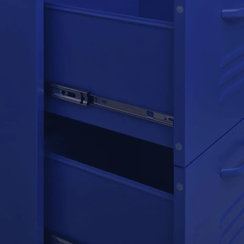 Storage Cabinet Steel 80L x 35W x 101.5H cm 6 Drawer Chest Navy Blue Organiser Bedroom Living Room Furniture