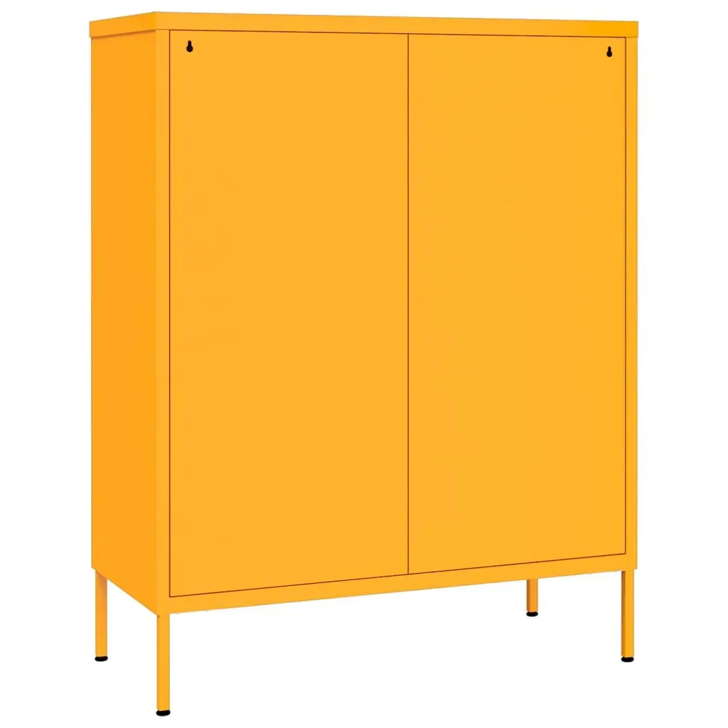 Drawer Cabinet Steel 6 Drawers Mustard Yellow Storage Chest