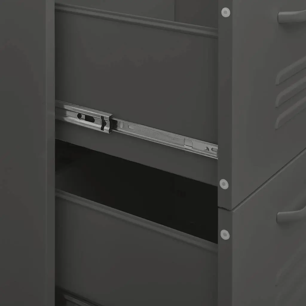 Steel Drawer Cabinet 80x35x101.5cm Anthracite Organiser with 6 Drawers for Home Storage