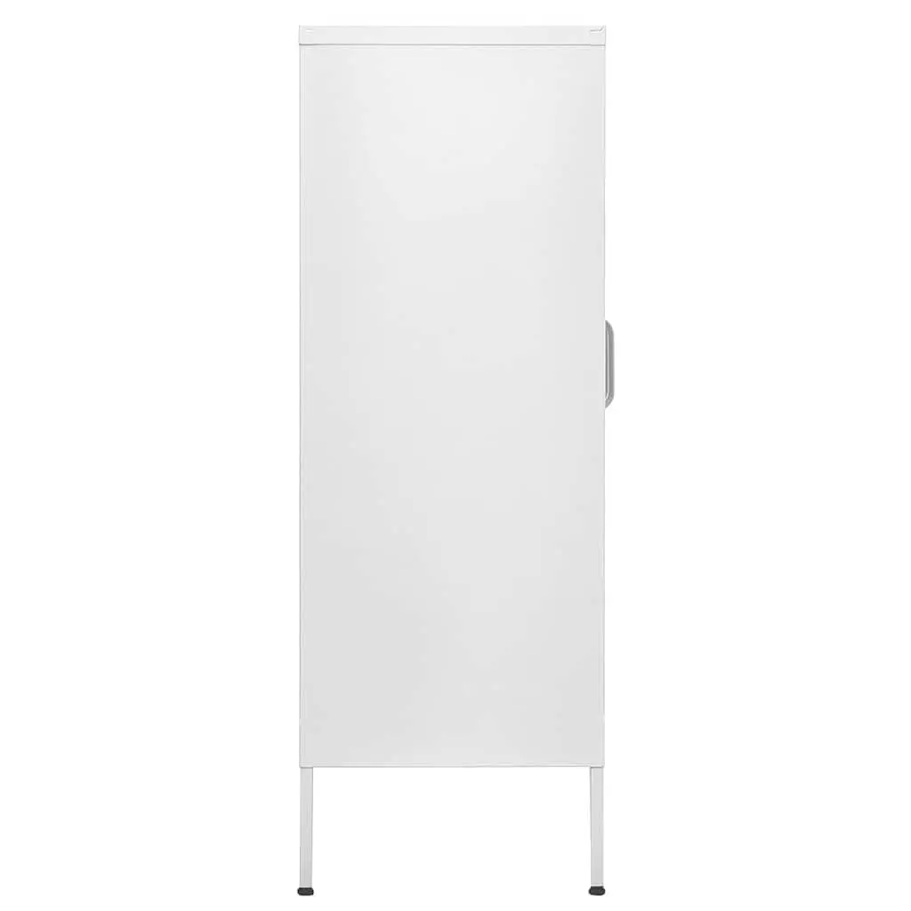 Storage Cabinet Steel Frame 80W x 35D x 101.5H cm White 2 Mesh Doors Adjustable Shelves Home Furniture