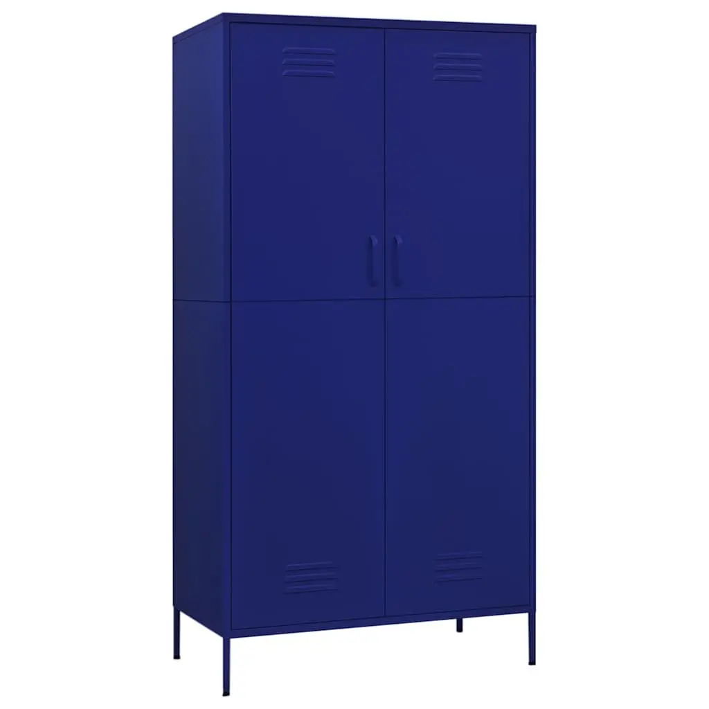Blue Steel Wardrobe Cabinet for Home Use