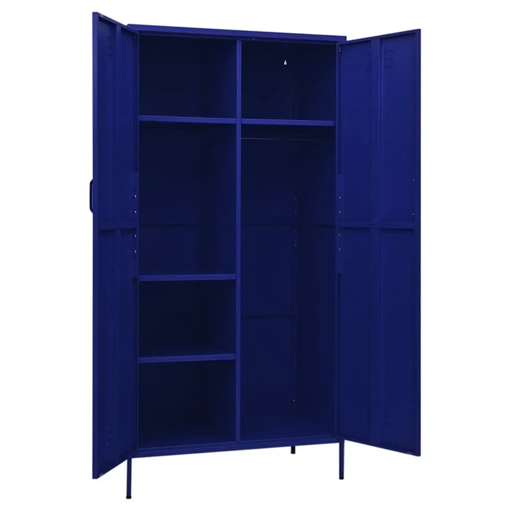 Blue Steel Wardrobe Cabinet for Home Use