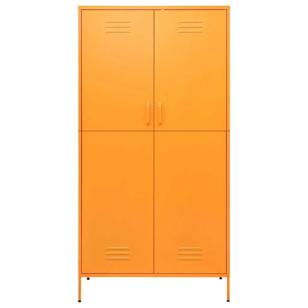 Steel Wardrobe Cabinet Storage Organiser 90x50x180cm Yellow