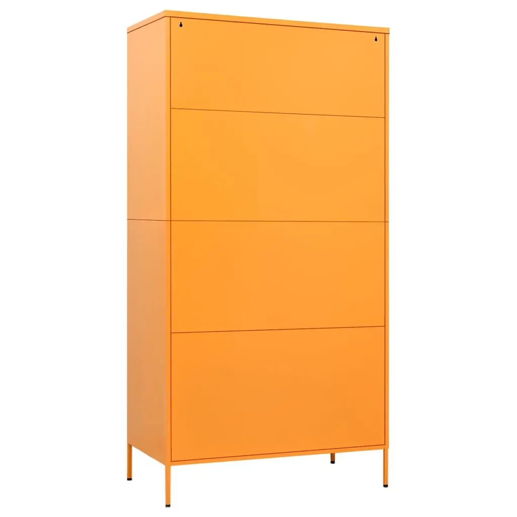 Steel Wardrobe Cabinet Storage Organiser 90x50x180cm Yellow