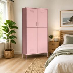 Practical Pink Wardrobe Cabinet for Home Use