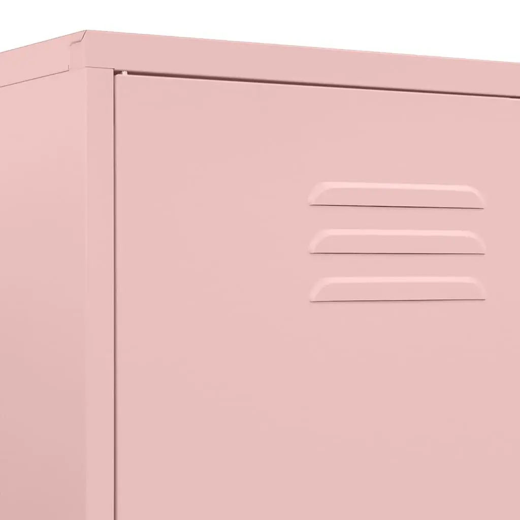 Wardrobe Cabinet Steel 90x50x180cm Pink Adjustable Shelves