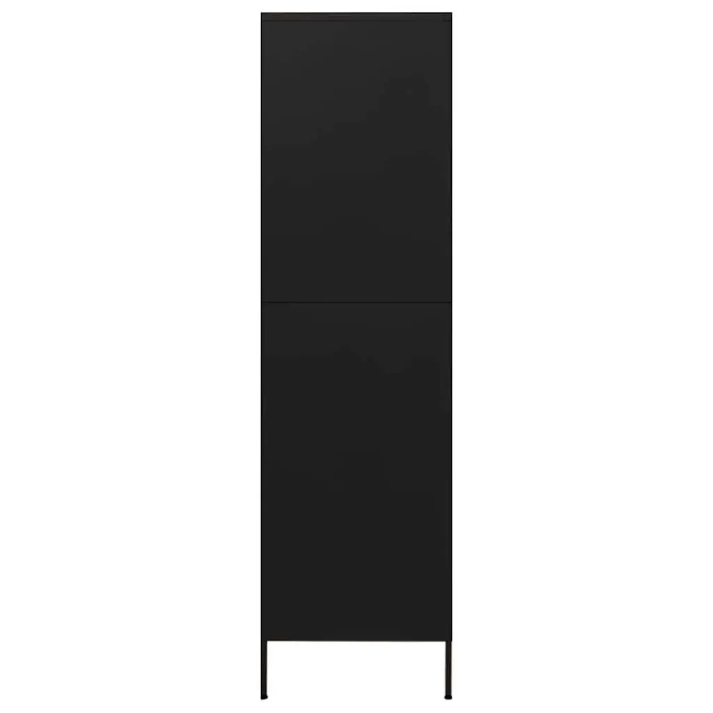 Wardrobe Cabinet Black Steel Storage Cupboard Clothing Organiser 4 Shelves