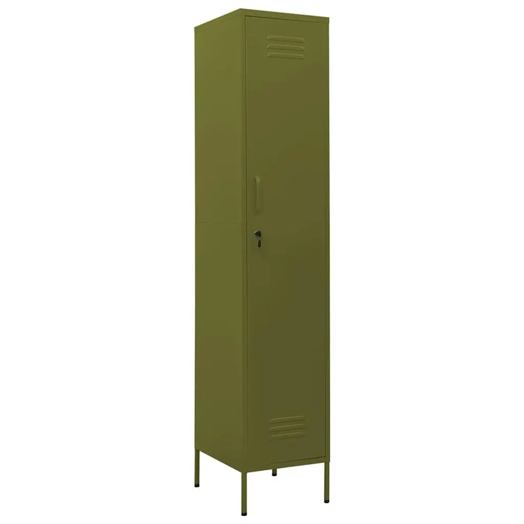 Steel Locker Cabinet Green 4 Adjustable Shelves