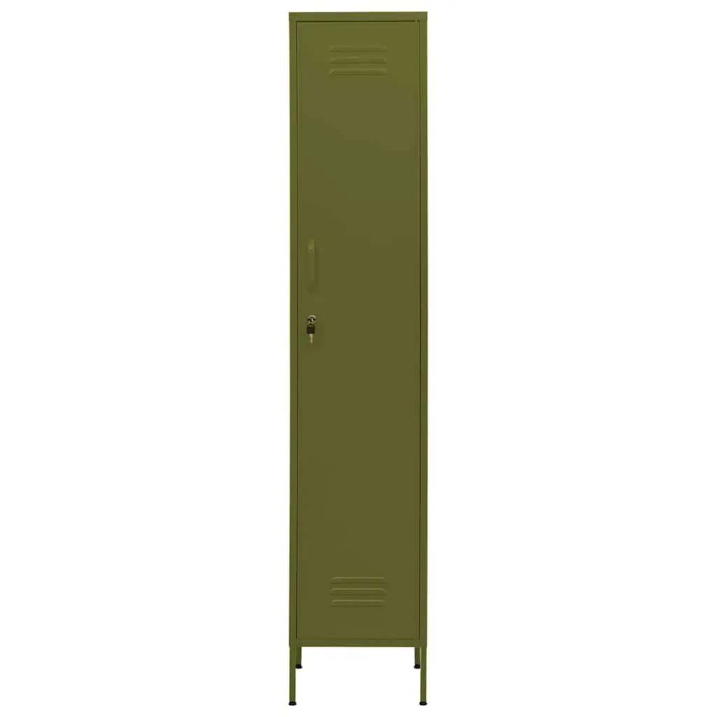 Steel Locker Cabinet Green 4 Adjustable Shelves
