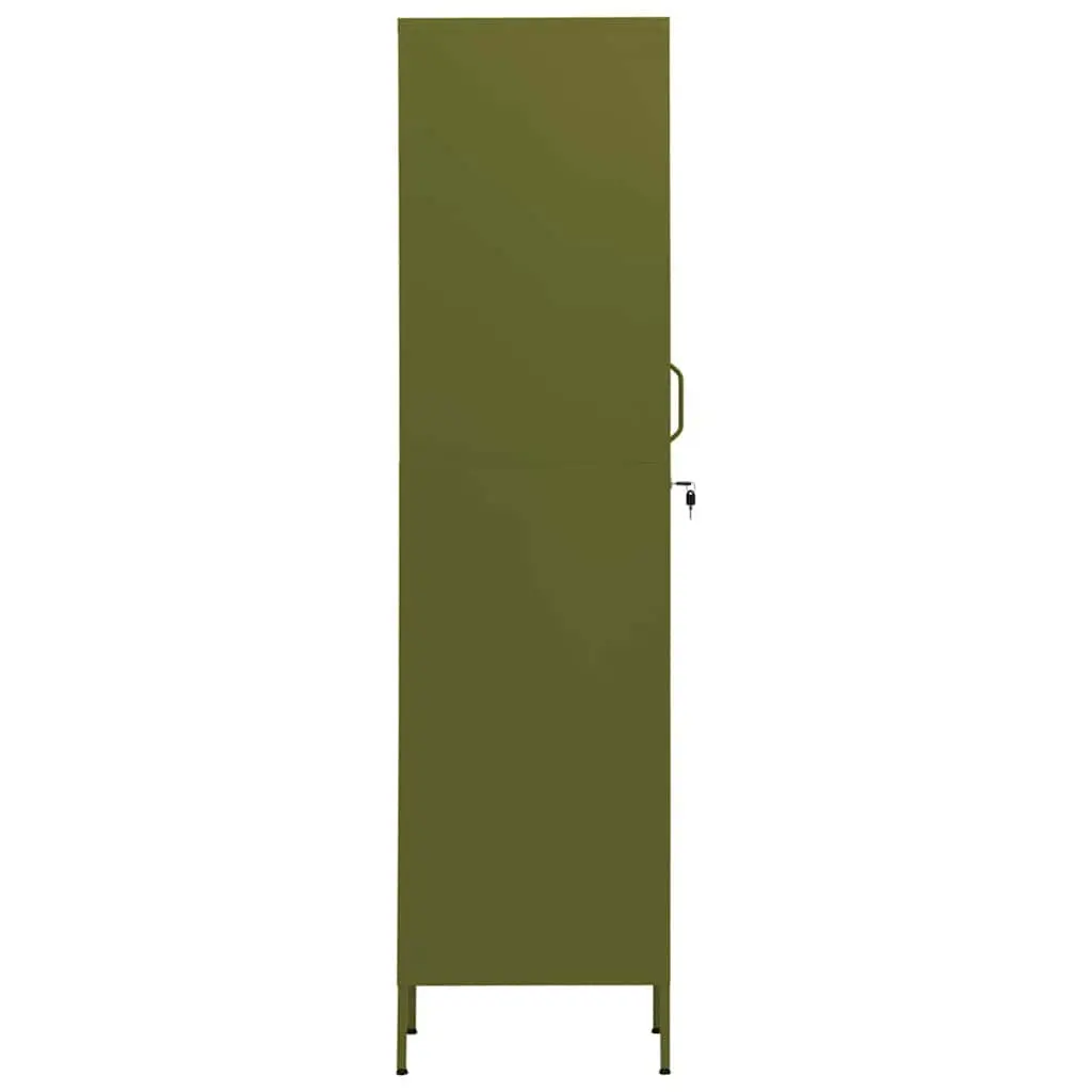 Steel Locker Cabinet Green 4 Adjustable Shelves