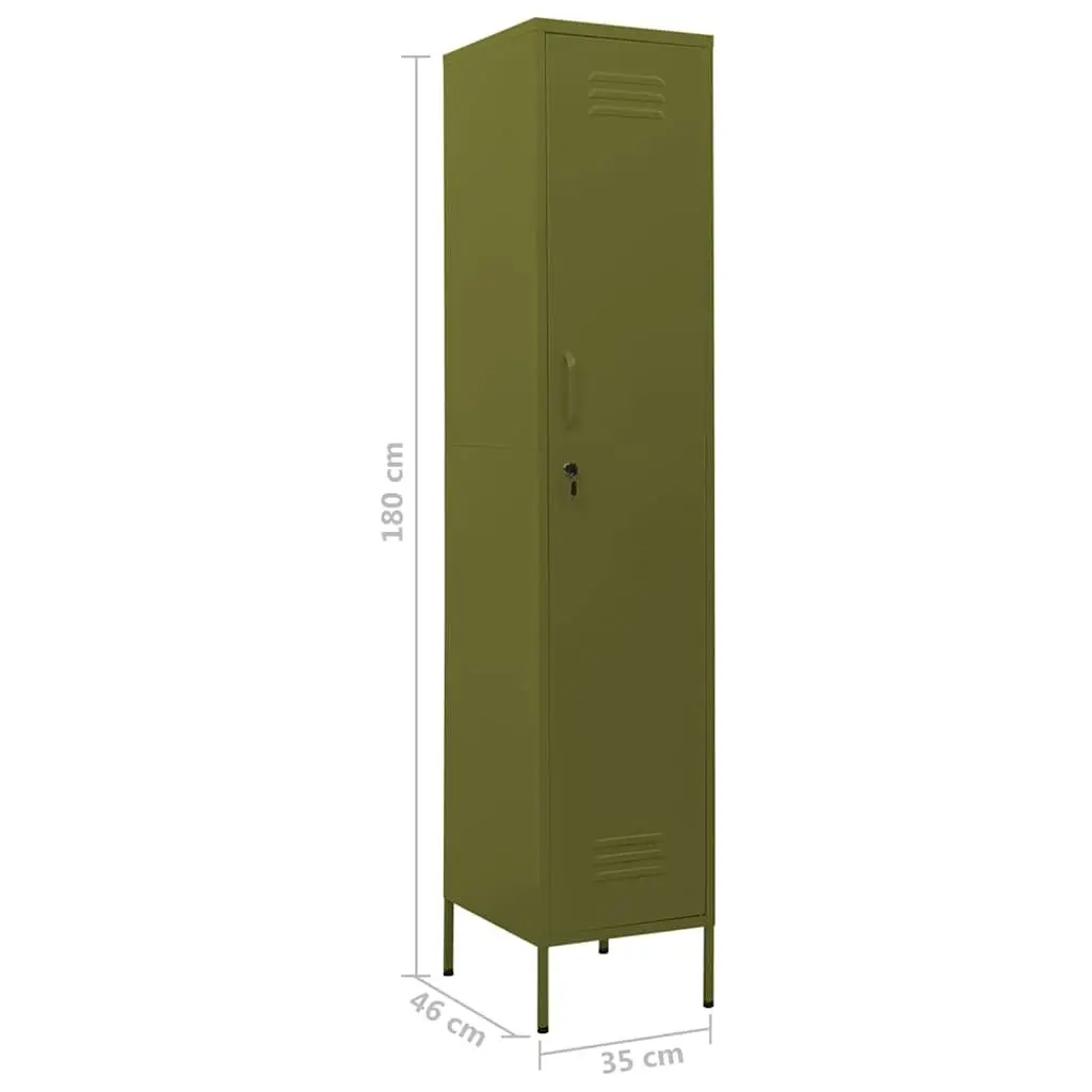 Steel Locker Cabinet Green 4 Adjustable Shelves