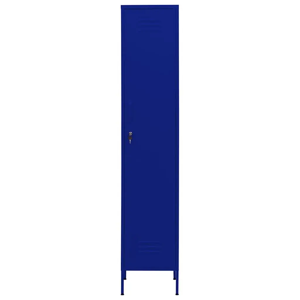 Steel Storage Cabinet Navy Blue Adjustable Shelves 4 Units Secure Office Furniture
