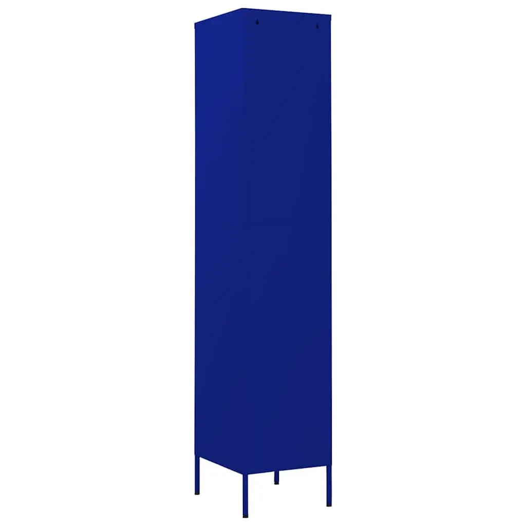 Steel Storage Cabinet Navy Blue Adjustable Shelves 4 Units Secure Office Furniture