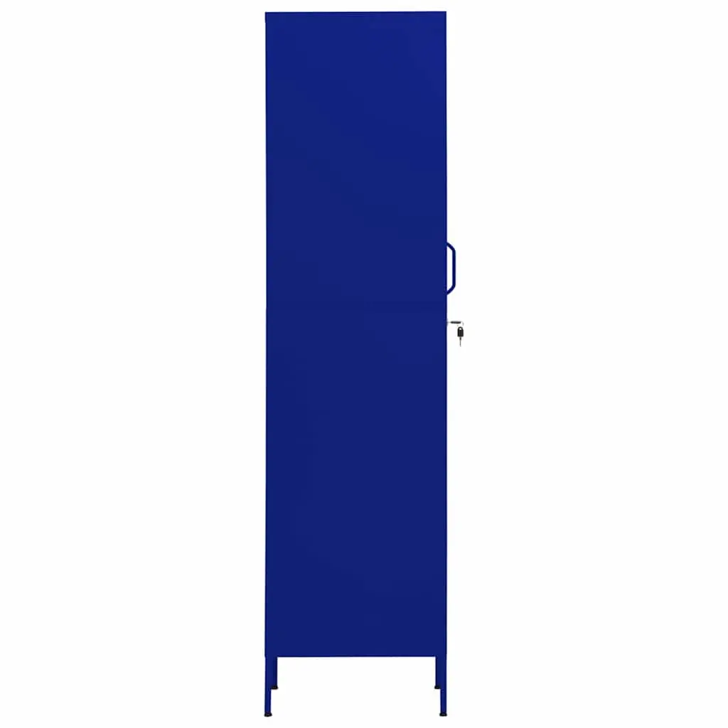 Steel Storage Cabinet Navy Blue Adjustable Shelves 4 Units Secure Office Furniture